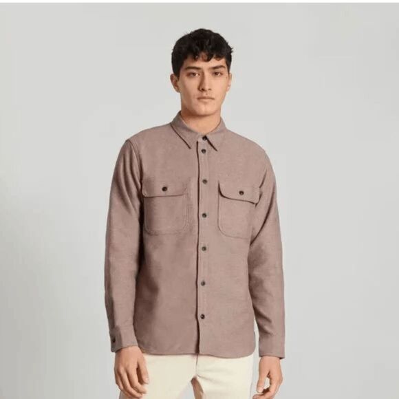 Everlane Caramel Brown The Heavyweight Button Down Overshirt Men's Size XXL - Picture 1 of 7